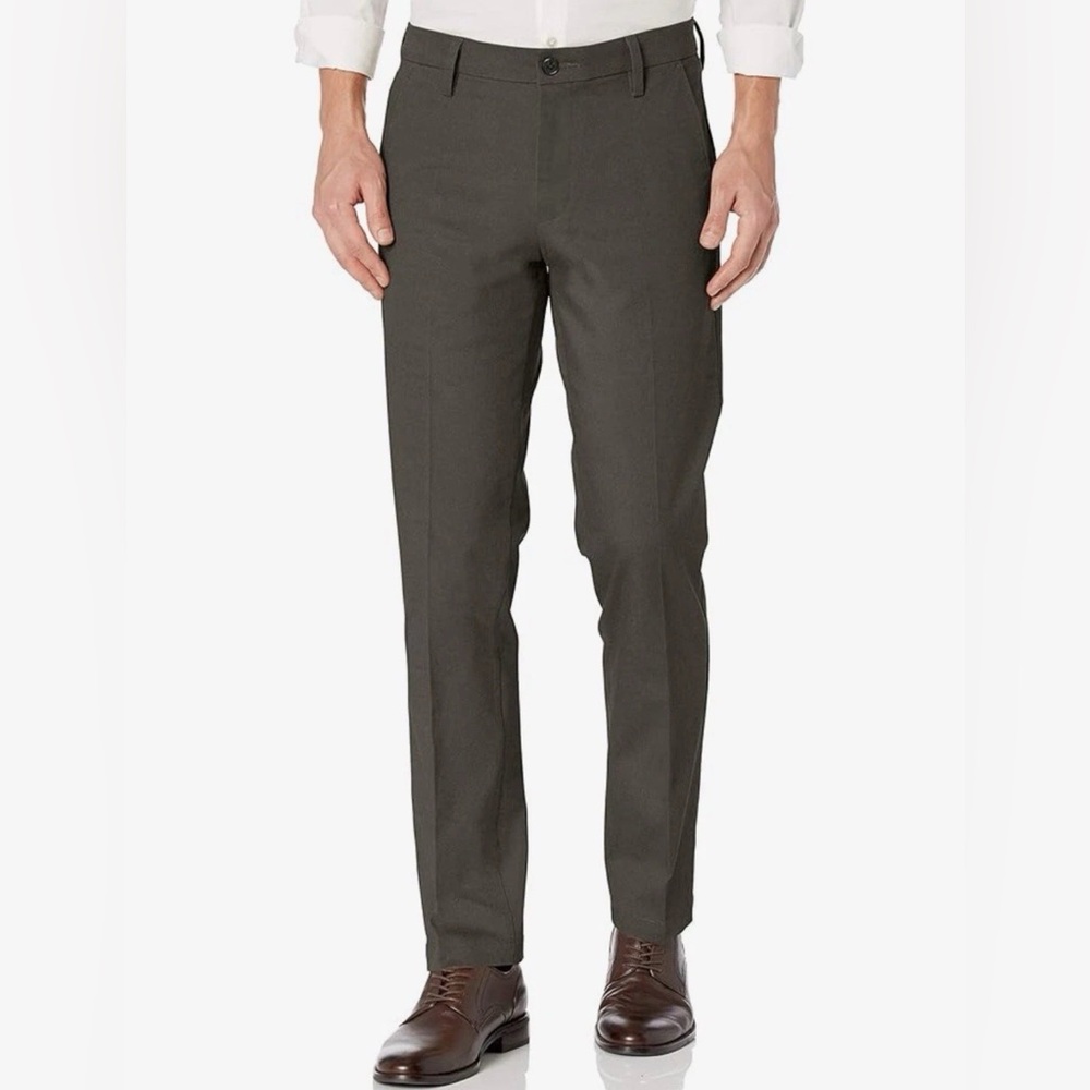 Dockers Workday Pants Gray Khaki Smart 360 Flex Straight Fit Mens Size 38x34
